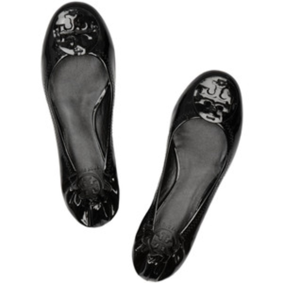 Tory Burch Shoes - Tory Burch Black Reva Patent Leather Flats
